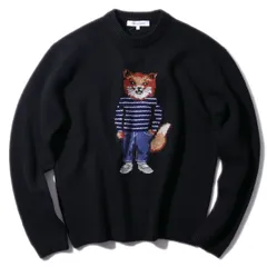 メゾンキツネ MAISON KITSUNE ニット PM00806 [ブラック] ドレスド フォックス インターシャ ウール ジャンパーのサムネイル