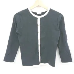 ◇ BALLSEY ボールジィ クルーネック 大人可愛い 長袖 カーディガン サイズ38 ネイビー レディース E  【1310300030546】