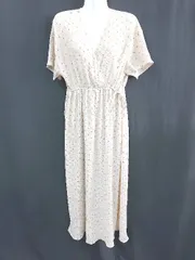 ◇ ◎ Kastane カスタネ 花柄 ガーリー 大人可愛い 半袖 ロング丈 ワンピース サイズF ベージュ レディース E  【1310300032694】