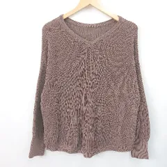 ◇ greenlabelrelaxing Vネック ベーシック 無地 長袖 ニット 表記なし ブラウン レディース E  【1310300033943】