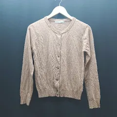 ◇ Andemiu ウール混 無地 薄手 シンプル 長袖 カーディガン サイズF オレンジ レディース E  【1310300043843】