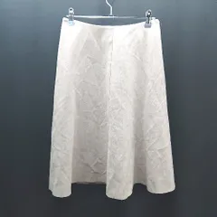 ◇ ROPE' PICNIC バックファスナー 無地 スエード シンプル 膝丈 フレア スカート サイズ38 ベージュ レディース E  【1310300044444】