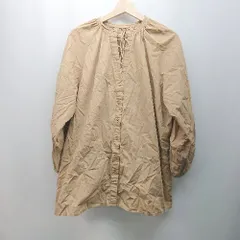 ◇ select MOCA 無地 オーバーサイズ スリットネック 長袖 ブラウス サイズM ブラウン レディース E  【1310300046769】