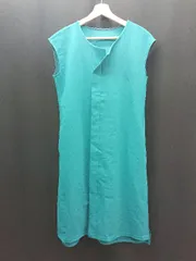 ◇ ◎ ●未使用● 関西ファッション連合 Vネック ストレッチ ノースリーブ 膝丈 ワンピース サイズM ブルー レディース E  【1310300047445】