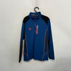 アディダス メンズ ハーフジップアップ Tシャツ 100