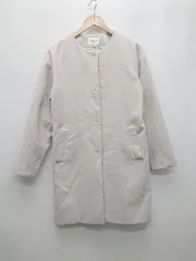 ◇ ALPHA CUBIC アルファキュービック ノーカラー 無地 長袖 コート サイズ9AR グレー系 レディース P  【1402160000484】