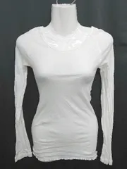 ◇ SEAMLESS BASIC. ベーシック 薄手 透け感 長袖 Tシャツ カットソー サイズONE オフホワイト レディース P  【1402160003812】