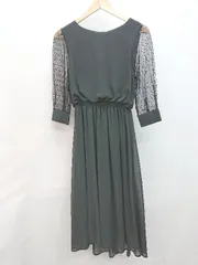 ◇ Lace Ladies レースレディース フォーマル レース きれいめ 長袖 膝下丈 ワンピース サイズM ブラック レディース P  【1402160006707】