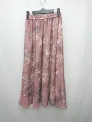 ◇ 31 Sons de mode 花柄 ウエストゴム かわいい 膝下丈 フレア スカート サイズ36 レッド系 レディース P  【1402160004925】