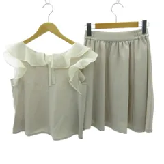 ジルスチュアート JILL STUART 美品 セットアップ カットソー スカート シースルー ノースリーブ ひざ丈 S ベージュ 1112 ■YHS7