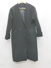 ◇ &.NOSTALGIA アンド ドット ノスタルジア ノーカラー 通勤 OL 長袖 コート サイズM ブラック レディース P  【1402160013798】