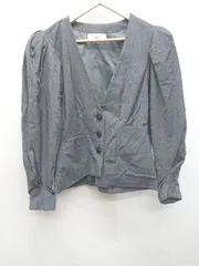 ◇ SLY スライ ノーカラー大人女子 ペプラム 長袖 ジャケット サイズ2 グレー レディース P  【1402160011763】のサムネイル