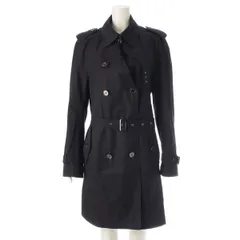 バーバリーブラックレーベル コットン インナー・ベルトフルセット トレンチコート アウター BMA23-107-09 ブラック LL【中古】