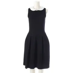 デイジーリン for FOXEY 付け襟 2WAY フレア ノースリーブ ワンピース ドレス 32254 ブラック 38【中古】