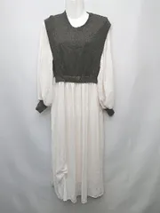 ◇ Sense of Place センスオブプレイス 長袖 ロング丈 ワンピース サイズOne ブラウン系 ピンクベージュ系 レディース P  【1402160017710】