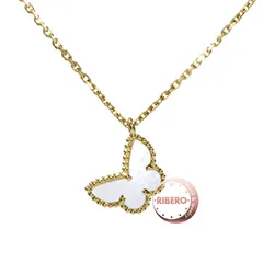 Van Cleef & Arpels ヴァンクリーフ＆アーペル スウィート アルハンブラ パピヨン ペンダント VCARF69300 ネックレス 蝶 バタフライ ゴールド ホワイト【中古】