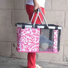 ペットキャリー ペットキャリーバッグ 犬 猫 折りたたみ式 手提げ リュック ストリート アウトドア お出かけ おしゃれ 通気性良い ペット用