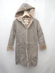 ◇ AG by aquagirl エージーバイアクアガール ムートン フード 長袖 コート サイズM グレージュ系 レディース P  【1402160019028】