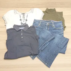 ◇ 《 TOMMY HILFIGER まとめ売り4点セット サイズM デニムパンツ ポロシャツ ニット カットソー レディース 》 E  【1402200013825】