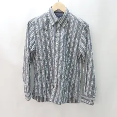 ◇ ◎ TOMMY HILFIGER トミーヒルフィガー ストライプ ボタンダウン BD 長袖 シャツ サイズS グレー系 メンズ E  【1402200011845】