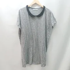 ◇ bulle de savon ビュルデサボン 丸襟 フレンチスリーブ 半袖 ひざ丈 ワンピース サイズF グレ－ レディース E  【1402200016833】のサムネイル
