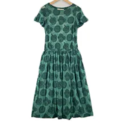 美品 peu pres プープレ その他総柄 春夏 SS ワンピース ポリエステル グリーン レディース F【古着】【中古】【送料無料】