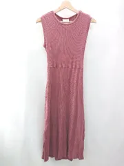 ◇ RayBEAMS ウエストゴム有り 背面ウエスト、ボタン付き ロング丈 ワンピース サイズ表記なし ボルドー レディース E  【1402200014525】