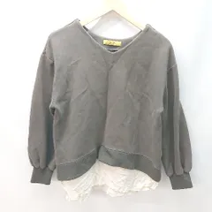 ◇ URBAN RESEARCH ROSSO シンプル カジュアル Vネック 長袖 スエット サイズF ブラウン レディース E  【1402200022858】