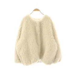 ジルスチュアート JILL STUART 23AW カーリーフェイクファーショートブルゾン ジャケット ノーカラー FR オフホワイト /HK ■OSのサムネイル