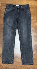 インスタント デニム パンツ ウォッシュ ブラック