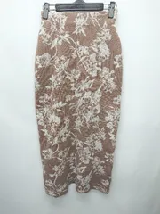 ◇ rienda リエンダ ウエストゴム 花柄 ロング タイト スカート サイズF ブラウン系 レディース P  【1402270001425】
