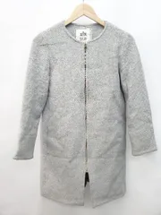 ◇ SLOBE IENA スローブ イエナ ノーカラー ウール混 アンゴラ混 長袖 コート ブルゾン サイズ38 グレー レディース P  【1402270003375】