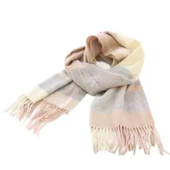 フルラ FURLA マフラー ストール チェック柄 ウール ピンク /TK