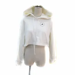 アディダス バイ ステラマッカートニー adidas by Stella McCartney パーカー スウェット プルオーバー ショート丈 ロゴプリント S 白 ホワイト /SY22のサムネイル