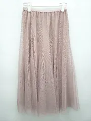 ◇ CECIL McBEE セシルマクビー ウエストゴム かわいい 膝下丈 チュール スカート サイズF ピンクベージュ系 レディース P  【1402270005911】のサムネイル
