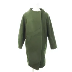 ユナイテッドトウキョウ UNITED TOKYO ロングコート スタンドカラー 比翼 切替 カシミヤ混 1 S 緑 グリーン /MN5 ■GY18