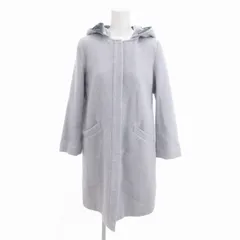 ビームスハート BEAMS HEART コート 比翼仕立て フード ロング丈 0 水色 ライトブルー /HO△ 0331