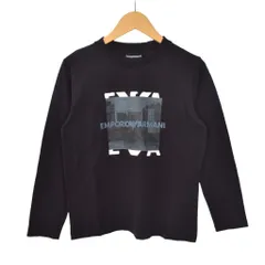 エンポリオアルマーニ EMPORIO ARMANI キッズ Tシャツ カットソー 長袖 プリント 10A 黒 ブラック ■SH ■FY