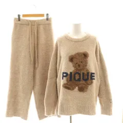 ジェラートピケ gelato pique 23AW パウダーメランジベアジャガードプルオーバー&ロングパンツセット ルームウェア ナイトウェア F ベージュ /DF ■OS