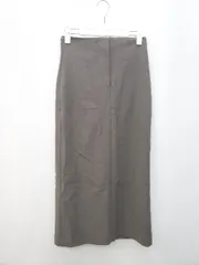 ◇ LAULEN ローレン 裏地あり ハイウエスト フロントジップ ロング ナロー スカート サイズS ブラウン レディース P  【1402270014920】