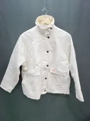 ◇ JaVa ジャバ オーバーサイズ 中綿 長袖 デニムジャケット ブルゾン サイズＭ ホワイト レディース P  【1402270015965】