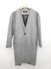◇ chocol raffine robe ショコラ フィネ ローブ 秋冬 定番 シンプル 長袖 ノーカラー コート サイズF グレー レディース P  【1402270015934】