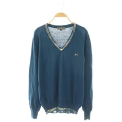 アレキサンダーマックイーン ALEXANDER MCQUEEN ニット カットソー ウール M ブルーグリーン ライトベージュ /DOのサムネイル