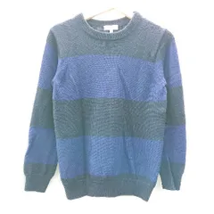 ◇ 6(ROKU) BEAUTY&YOUTH UNITED ARROWS ボ－ダ－ 毛100％ 長袖 ニットセータ－ サイズS ブル－系 メンズ E  【1402280000579】