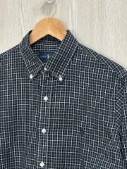 ポロ ラルフローレン ボタンダウン チェックシャツ M / ブラック