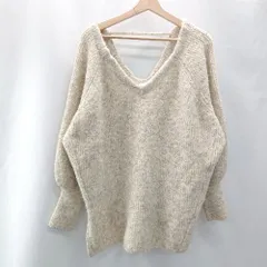 ◇ BLONDEY ブロンディ Ｖネック 収縮性 オ－バ－サイズ 長袖 ニットセータ－ サイズF ピンク レディース E  【1402280001163】