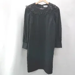 ◇ anatelier アナトリエ カジュアル シンプル キレイめ 長袖 膝上 ワンピース サイズ36 ブラック レディース E  【1402280000999】