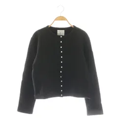 アニエスベー agnes b. コットン メルトン 長袖 カーディガンプレッション 2 ブラック /DF ■OS