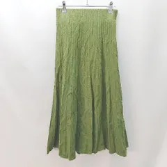 ◇ Mila Owen ミラオーウェン ウエスト総ゴム ストレッチ ロング丈 フレア スカート サイズ0 グリ－ン レディース E  【1402280009978】
