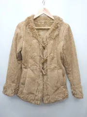 ◇ a.v.v standard アーヴェヴェスタンダード ノーカラー ムートン 長袖 コート サイズ40 ベージュ系 レディース P  【1403110005504】